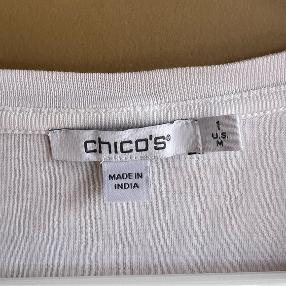 Chico's Floral Pima Everyday V-Neck Tee - Size M - Picture 5 of 10